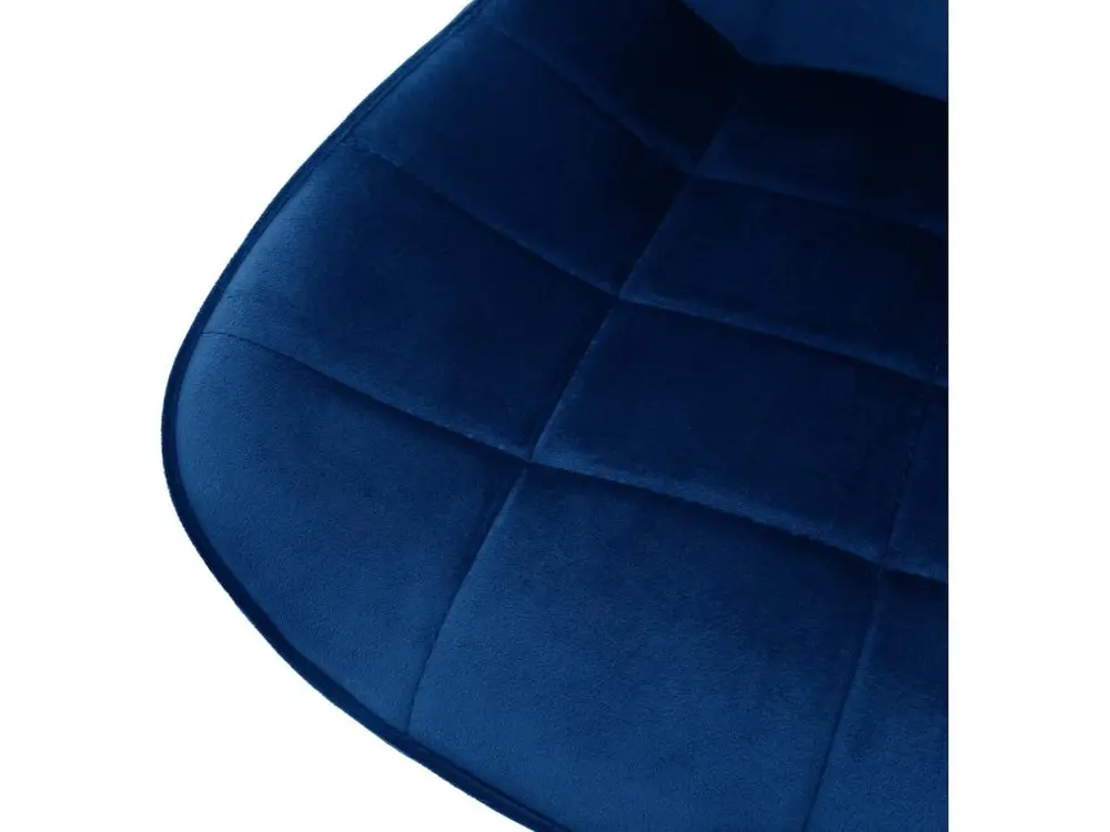 Canapé design Chaise de bureau à roulettes Bleu avec revêtement en velours et structure métallique ML-Design