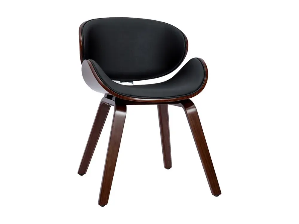 Canapé design Chaise design noir et bois obscur noyer WALNUT
