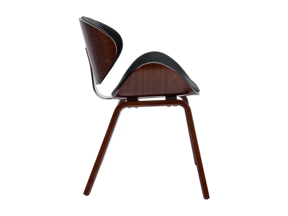 Canapé design Chaise design noir et bois obscur noyer WALNUT