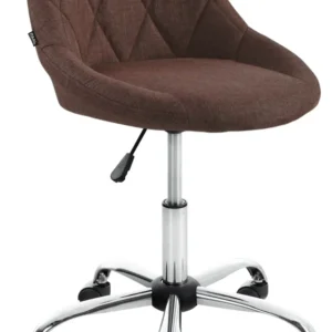 Certifié Bureau Chaise de bureau tabouret de travail coutures décoratives réglable en hauteur et pivotant en tissu marron...