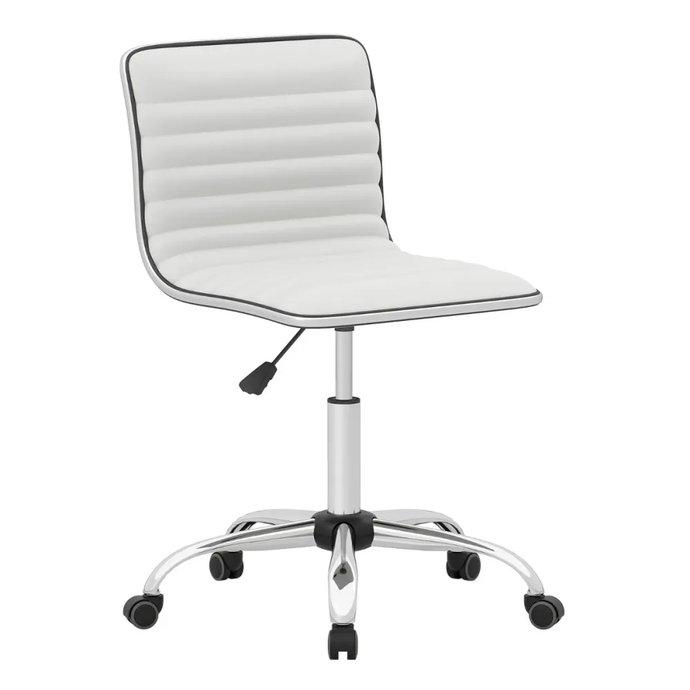 Chaise de bureau ajustable siège pivotant 51 x 45 x 82-96,5 cm confort idéal design moderne en simili-cuir blanc 20_0011081