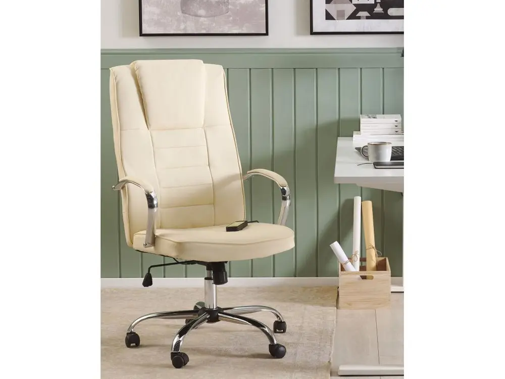 Chaise de bureau avec fonction de massage et chauffante naturel GRANDEUR