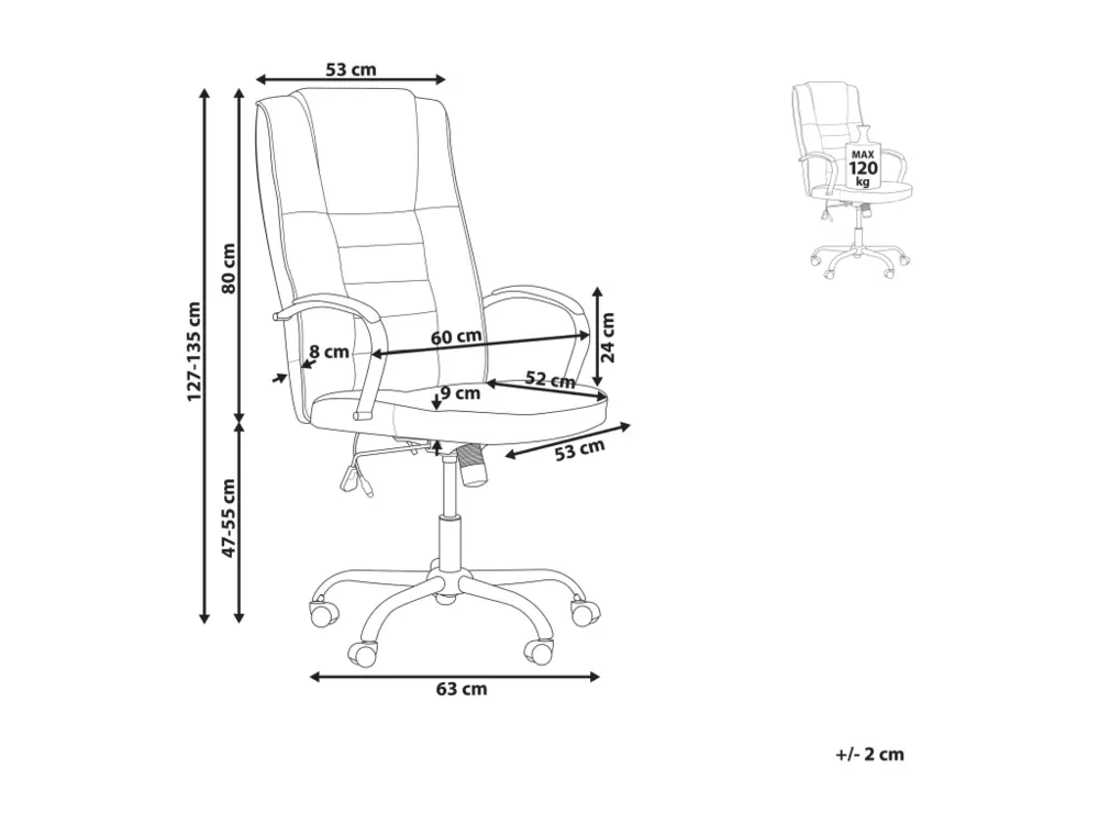 Chaise de bureau avec fonction de massage et chauffante noir GRANDEUR | Réglable en Hauteur