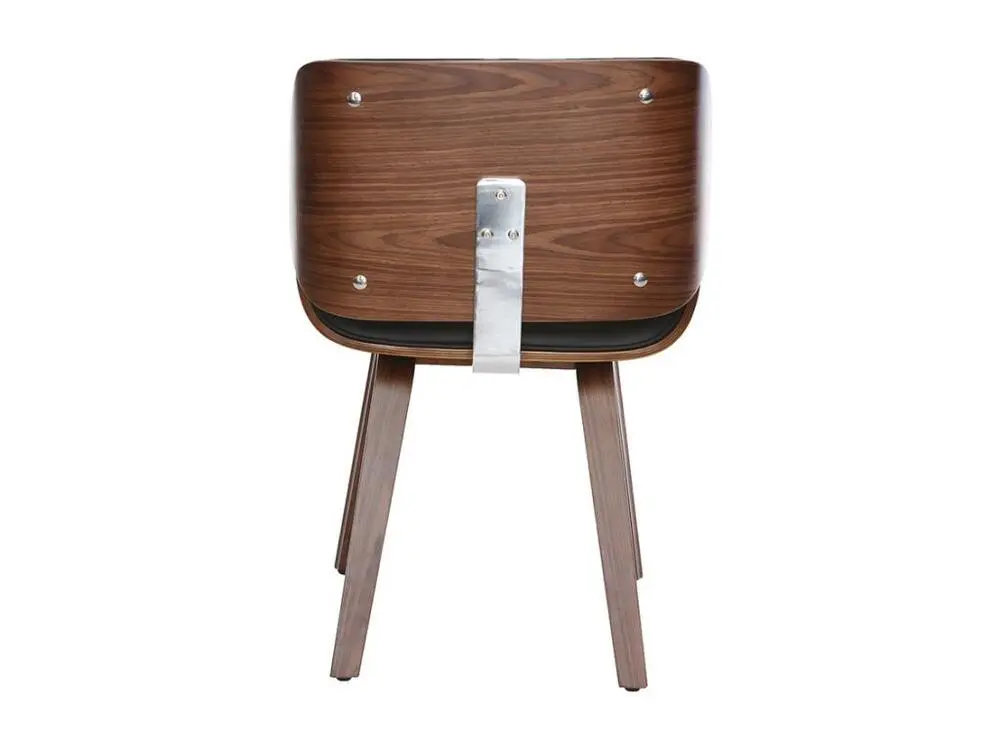 Chaise de bureau Chaise design noir et bois sombre RUBBENS