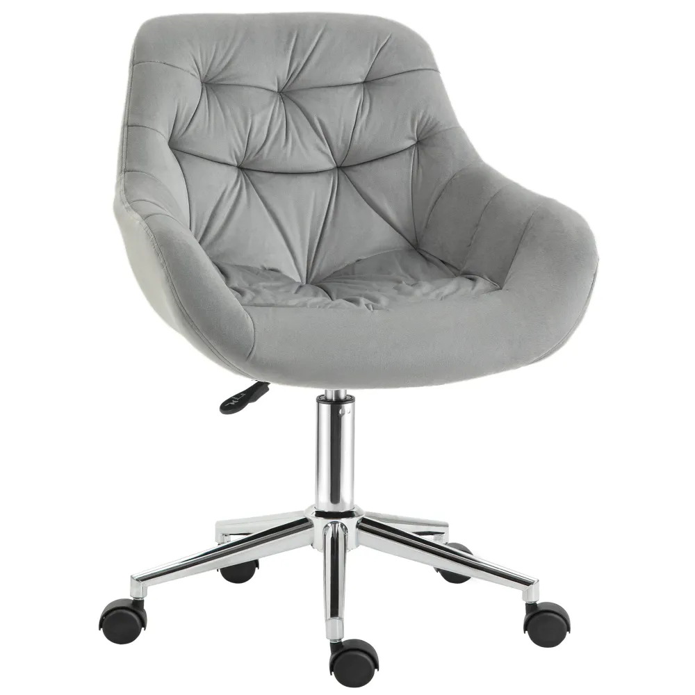Chaise de bureau design contemporain pivotante 360° ergonomique hauteur réglable revêtement capitonné velours vaste confor...
