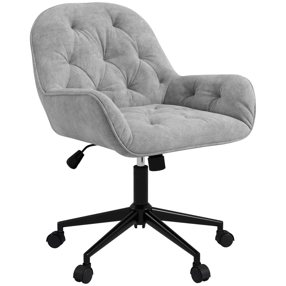 Chaise de bureau, fauteuil de bureau en aspect velours, siège pivotant à 360°, réglable en hauteur, dossier arrondi chaise...