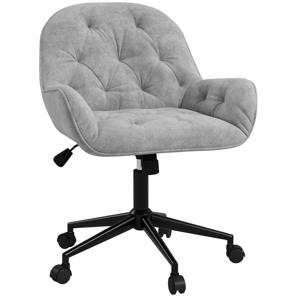 Chaise de bureau, fauteuil de bureau en aspect velours, siège pivotant à 360°, réglable en hauteur, dossier arrondi chaise...