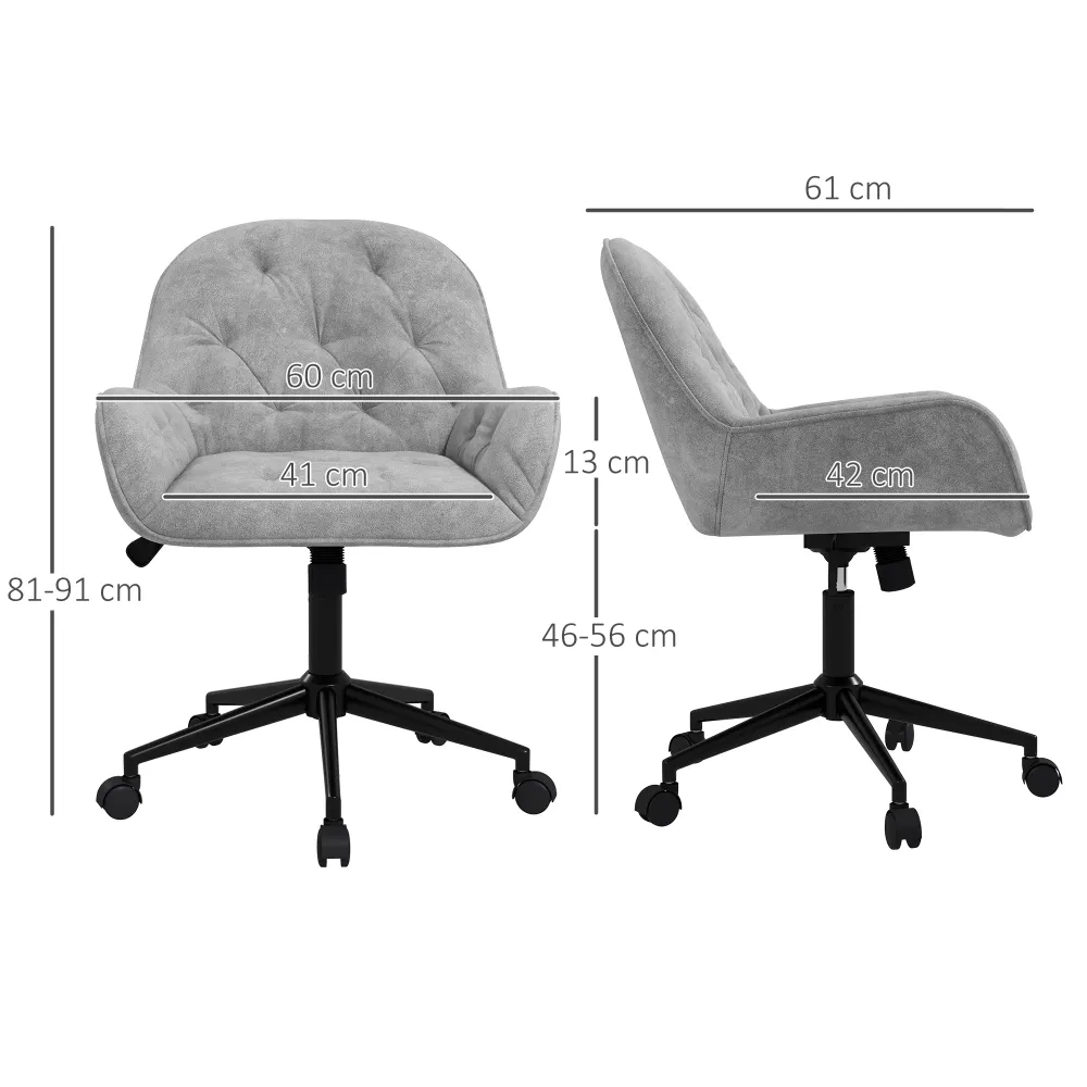 Chaise de bureau, fauteuil de bureau en aspect velours, siège pivotant à 360°, réglable en hauteur, dossier arrondi chaise...