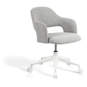 Chaise de bureau H71-81cm x L58cm x P60cm - gris - Mia avec repose-tête
