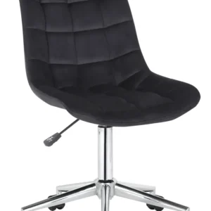 Chaise de bureau en velours noir sur roulettes design récent hauteur réglable BUR10600