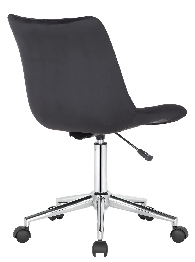 Chaise de bureau en velours noir sur roulettes design récent hauteur réglable BUR10600