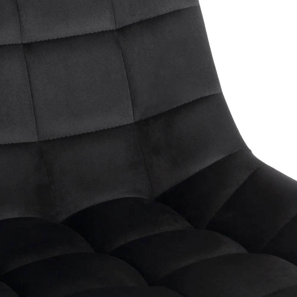 Chaise de bureau en velours noir sur roulettes design récent hauteur réglable BUR10600