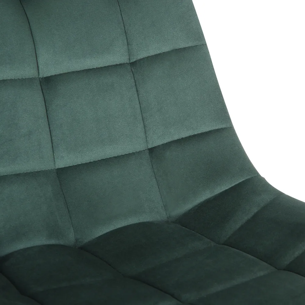 Chaise de bureau en velours vert sur roulettes design tendance hauteur réglable BUR10597