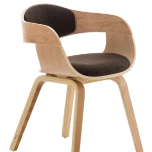 Chaise de conférence Chaise de bureau sans roulettes visiteur en tissu et bois design retro et confort maximal naturel et...