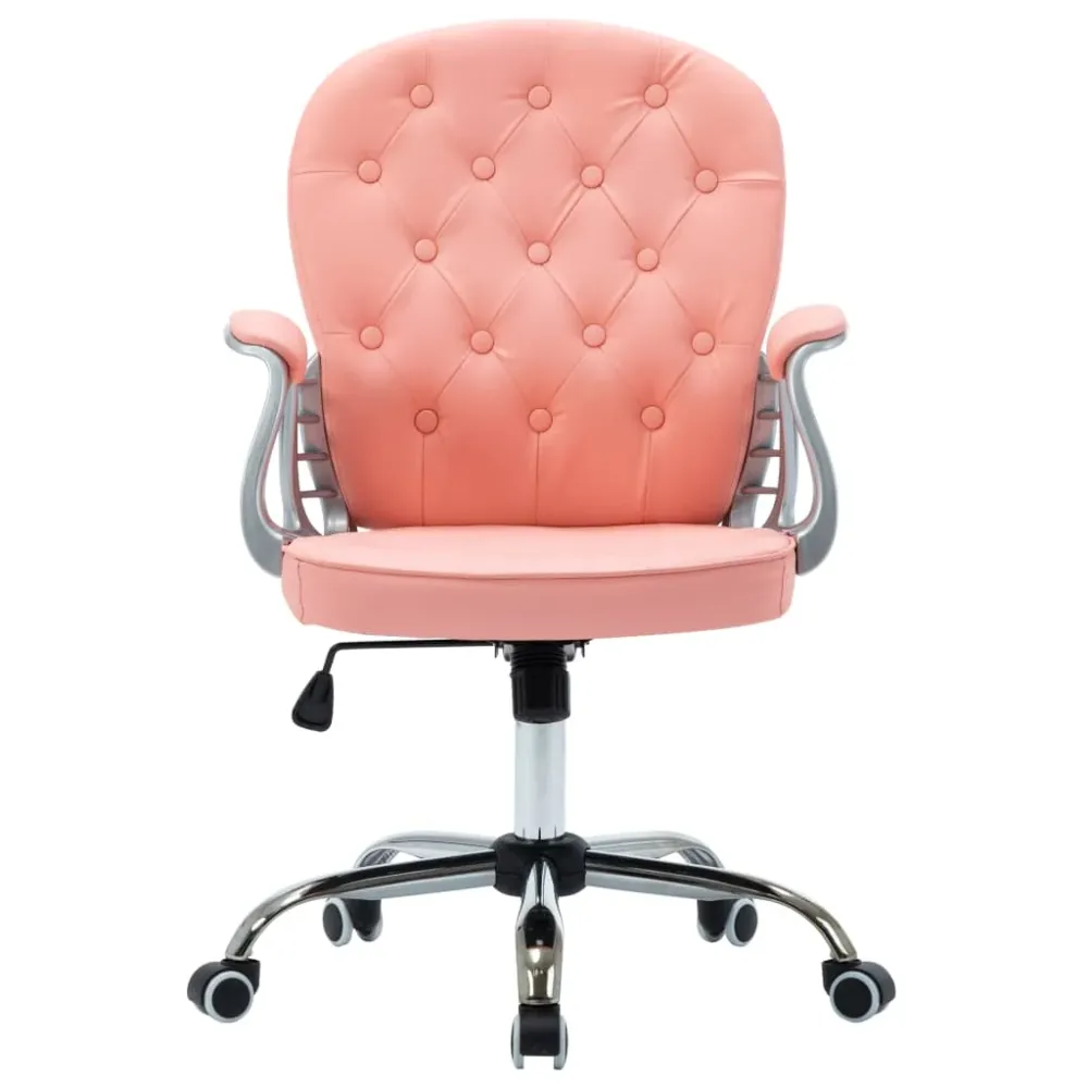 Chaise de conférence Chaise fauteuil siège de bureau informatique étude pivotante Rose similicuir rose 02_0024056