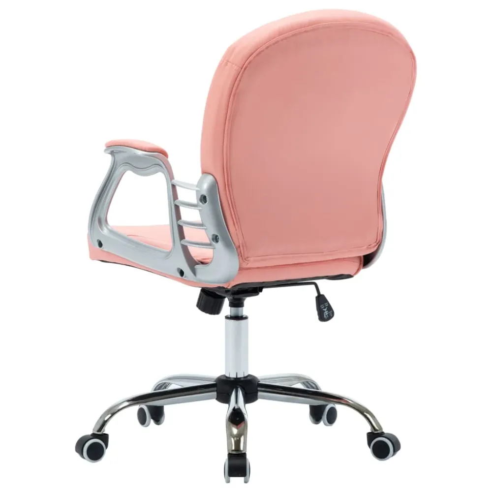 Chaise de conférence Chaise fauteuil siège de bureau informatique étude pivotante Rose similicuir rose 02_0024056