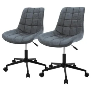 Chaise de conférence ML-Design Chaise de bureau Lot de 2 Anthracite, assise en similicuir, structure métallique, chaise re...