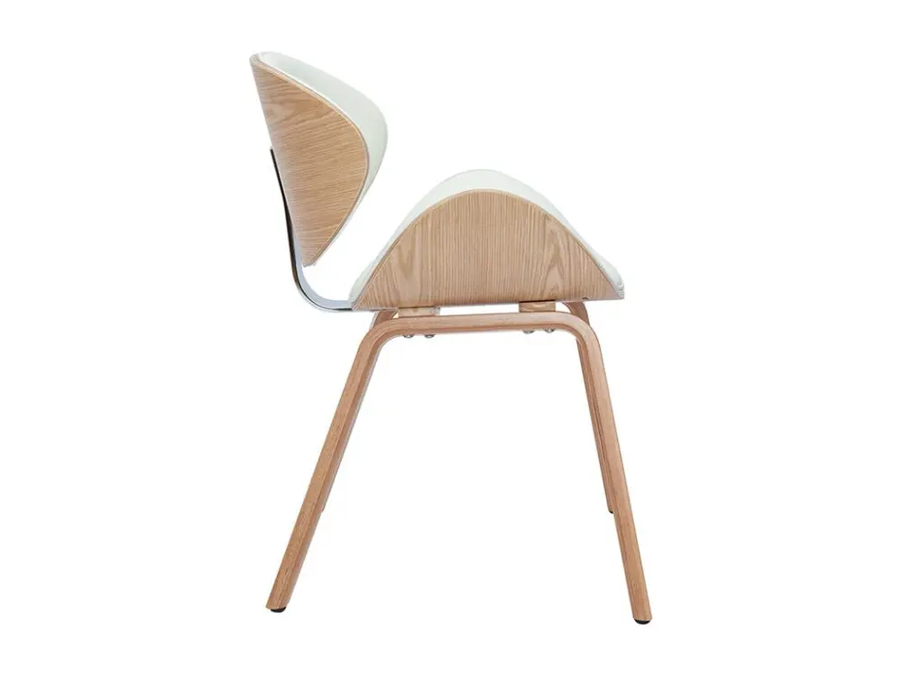 Chaise design blanc et bois clair NOYER