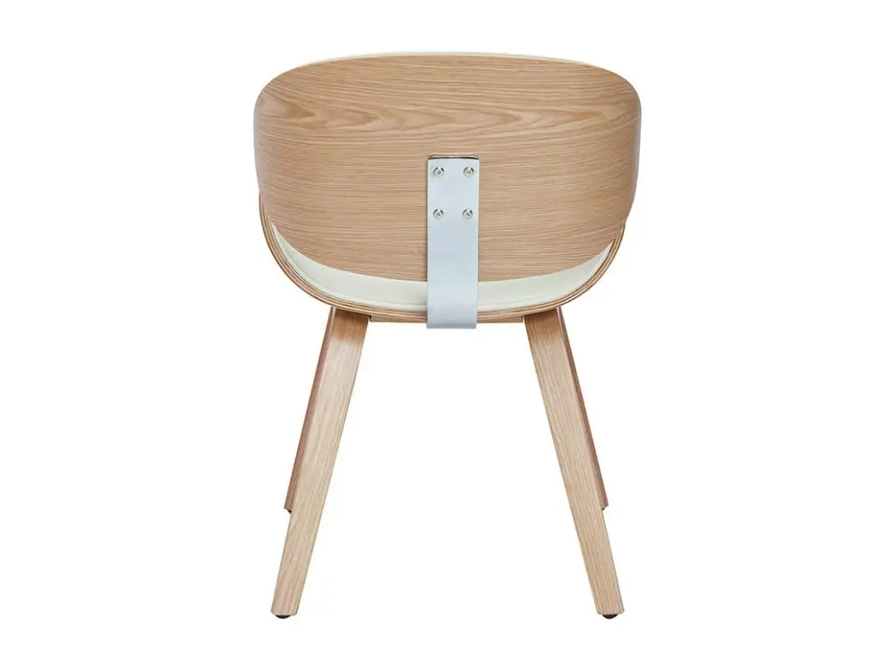 Chaise design blanc et bois clair NOYER