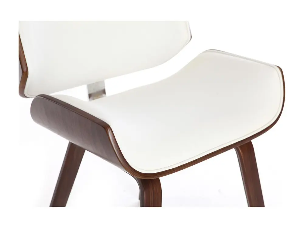 Chaise design blanc et bois sombre RUBBENS