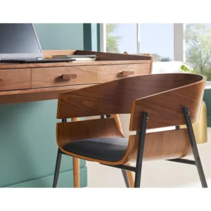 Chaise design bois ténébreux et métal noir WESS