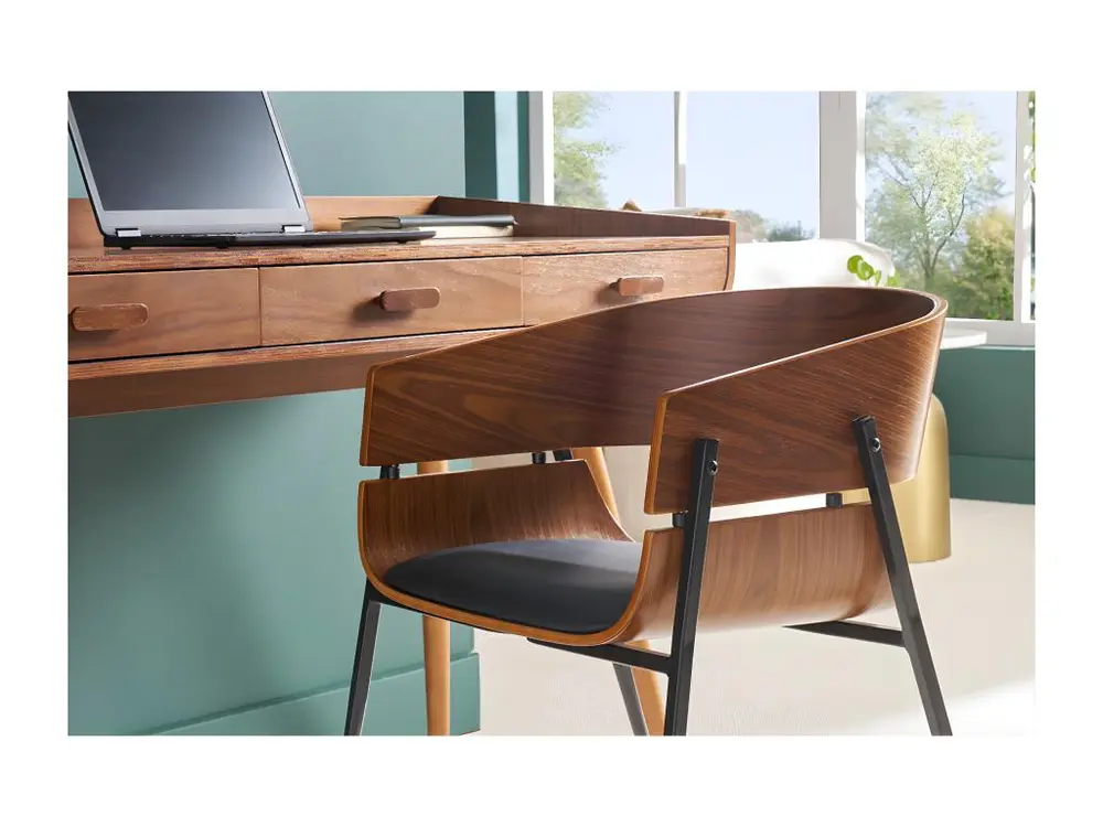 Chaise design bois ténébreux et métal noir WESS