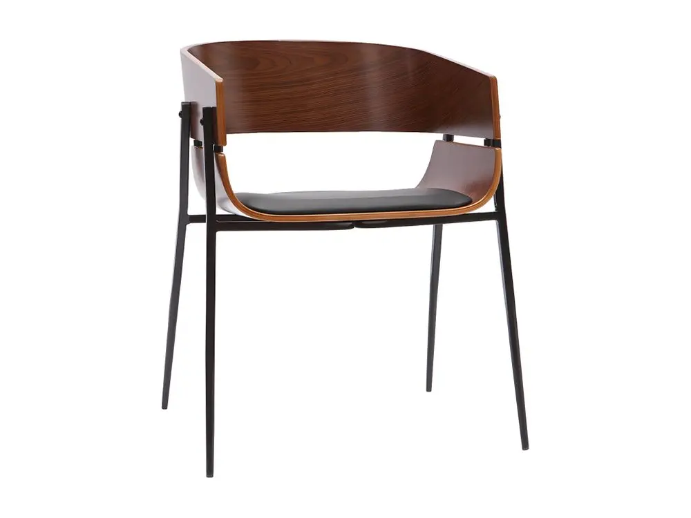 Chaise design bois ténébreux et métal noir WESS