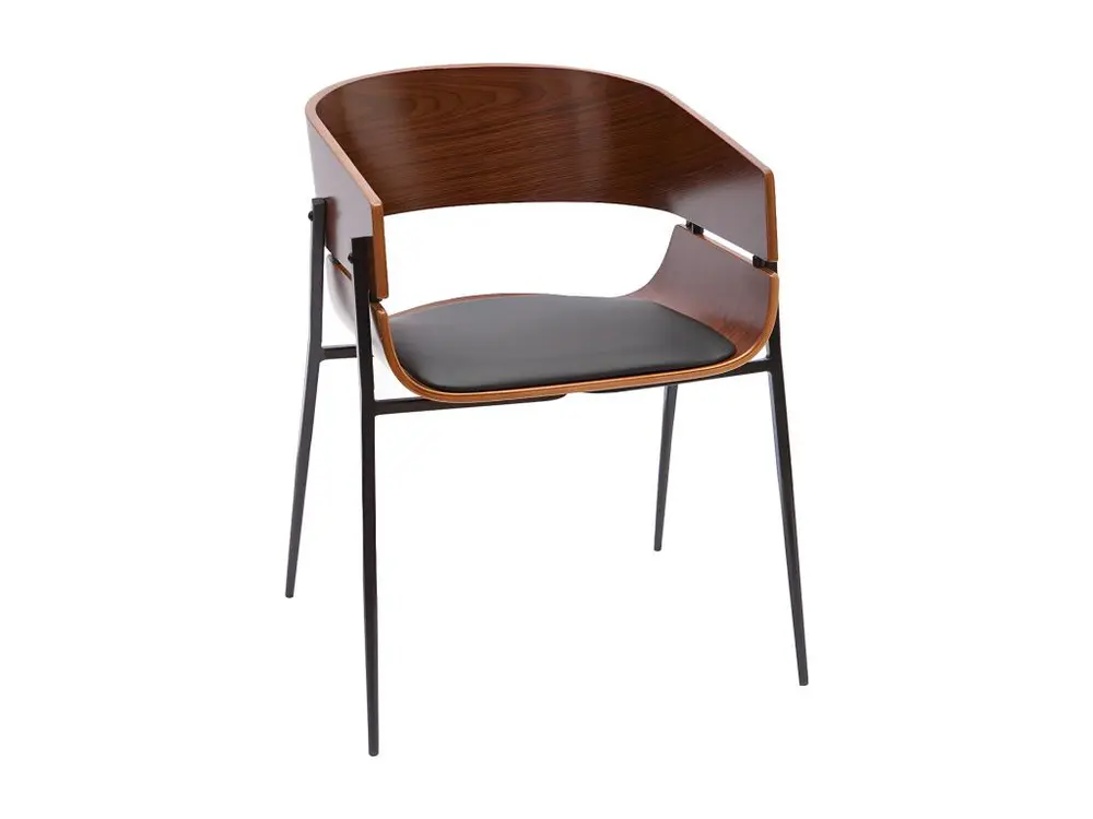 Chaise design bois ténébreux et métal noir WESS