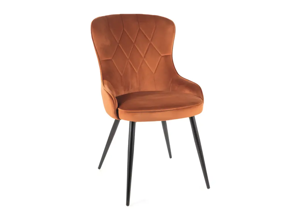 Chaise design métal noir et velours cannelle Tilop Couleur Bleu marine