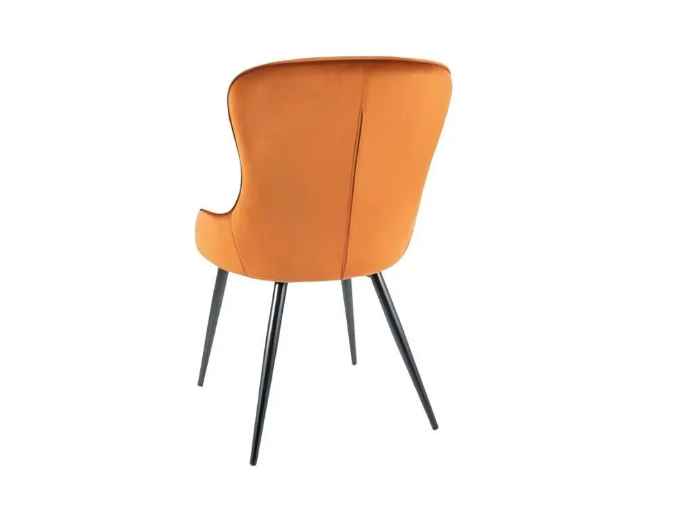 Chaise design métal noir et velours cannelle Tilop Couleur Bleu marine