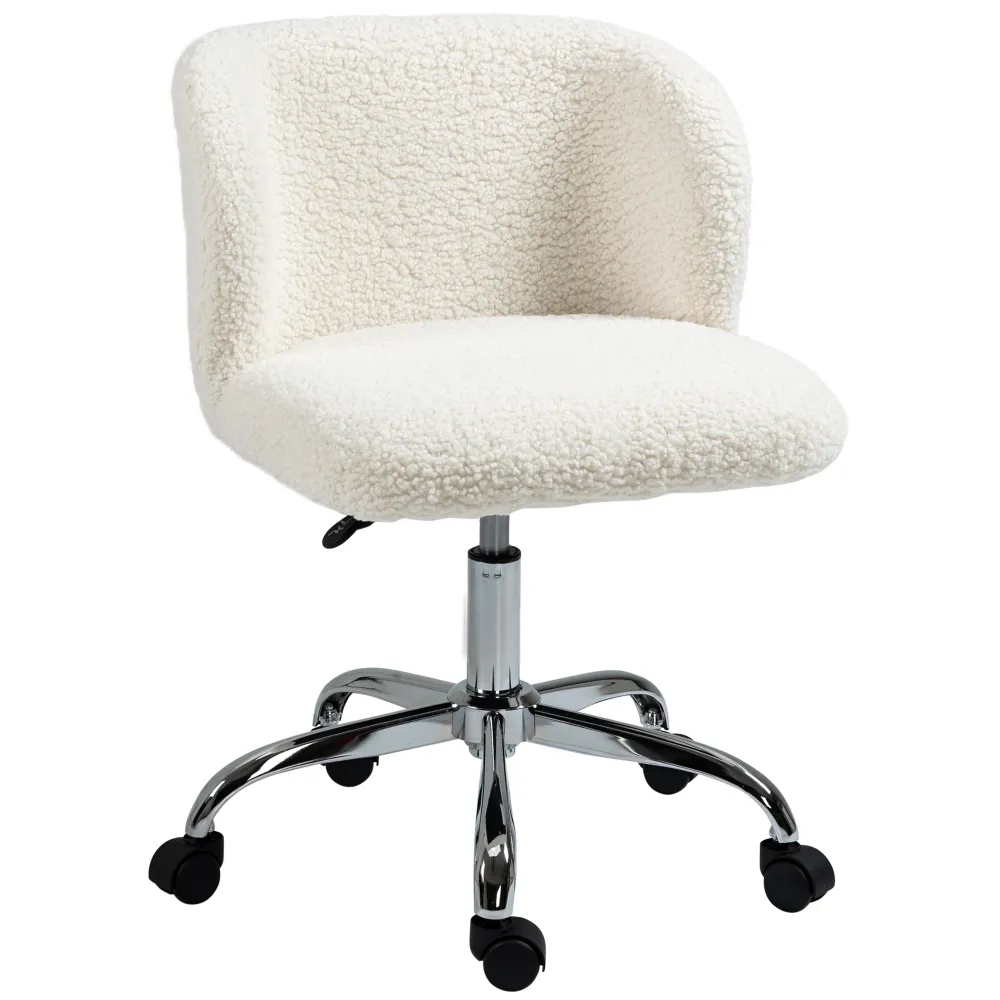 Chaise ergonomique Chaise de bureau design - hauteur réglable, pivotante - piètement acier chromé revêtement effet laine b...