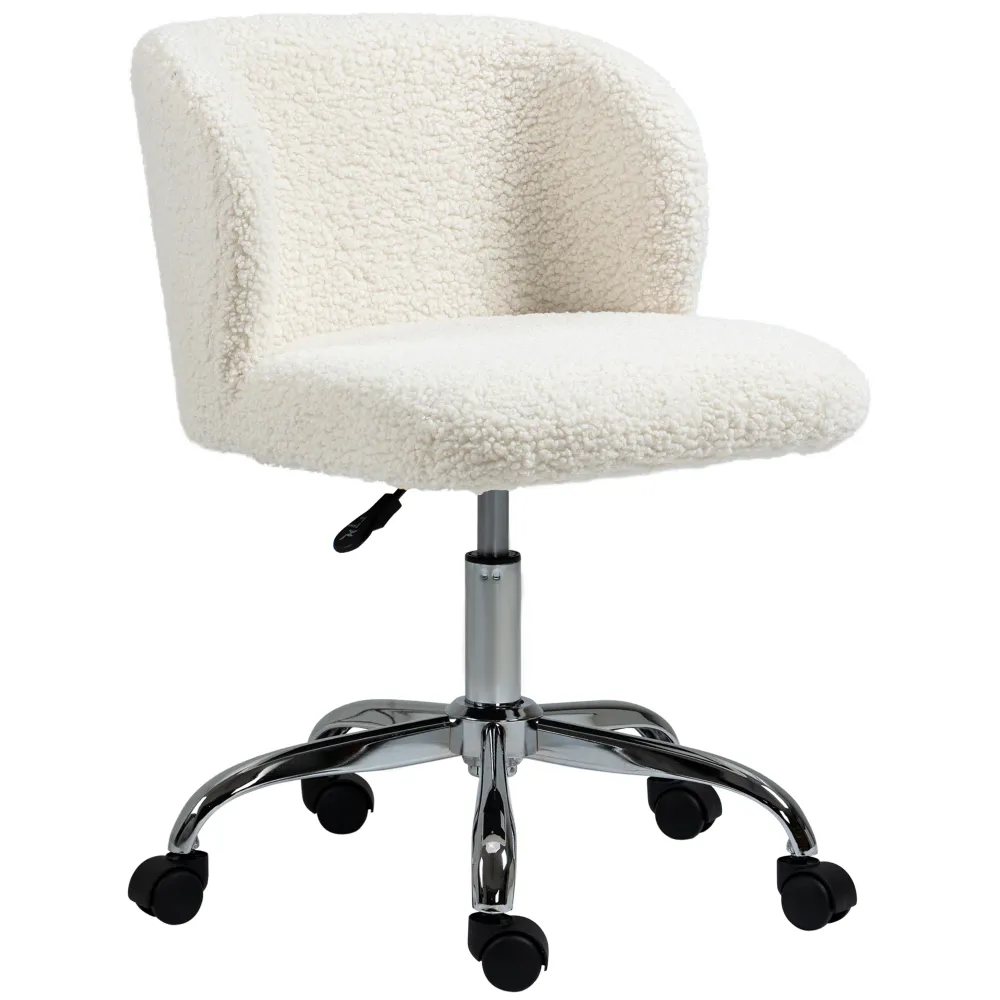Chaise ergonomique Chaise de bureau design - hauteur réglable, pivotante - piètement acier chromé revêtement effet laine b...