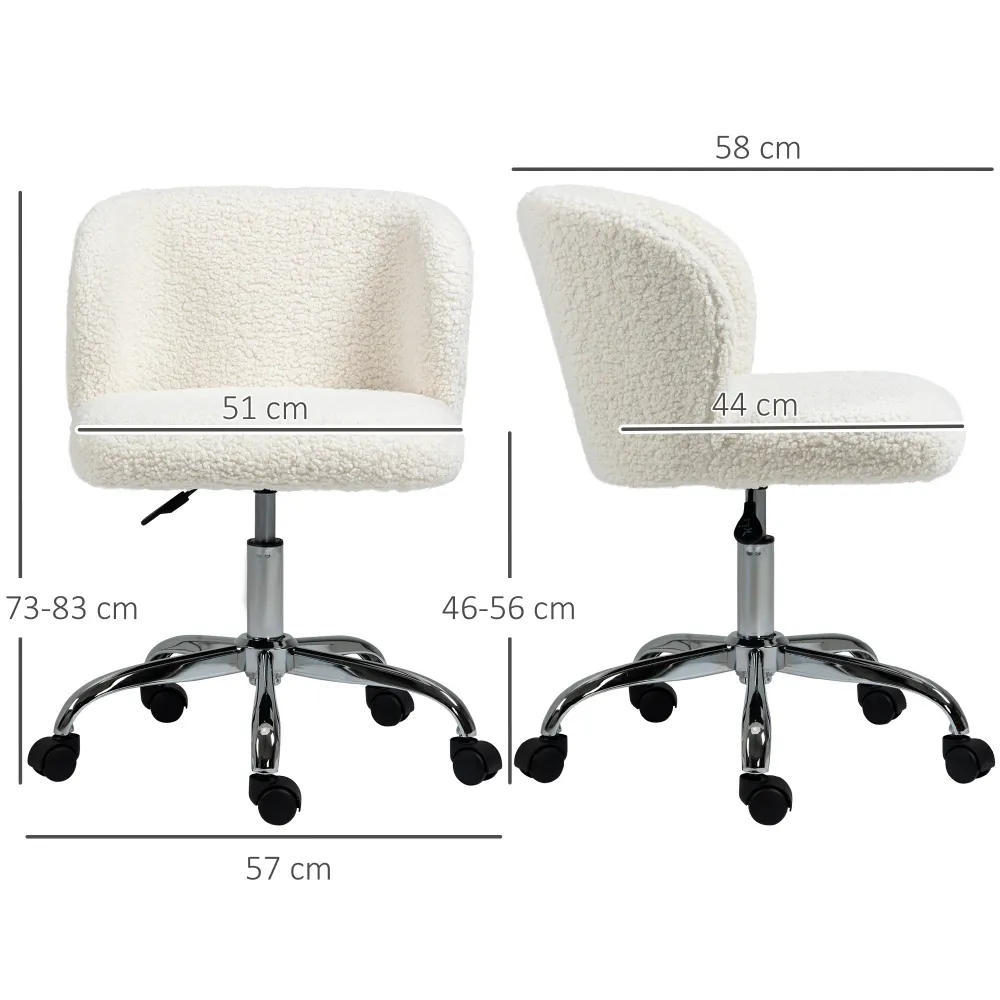 Chaise ergonomique Chaise de bureau design - hauteur réglable, pivotante - piètement acier chromé revêtement effet laine b...