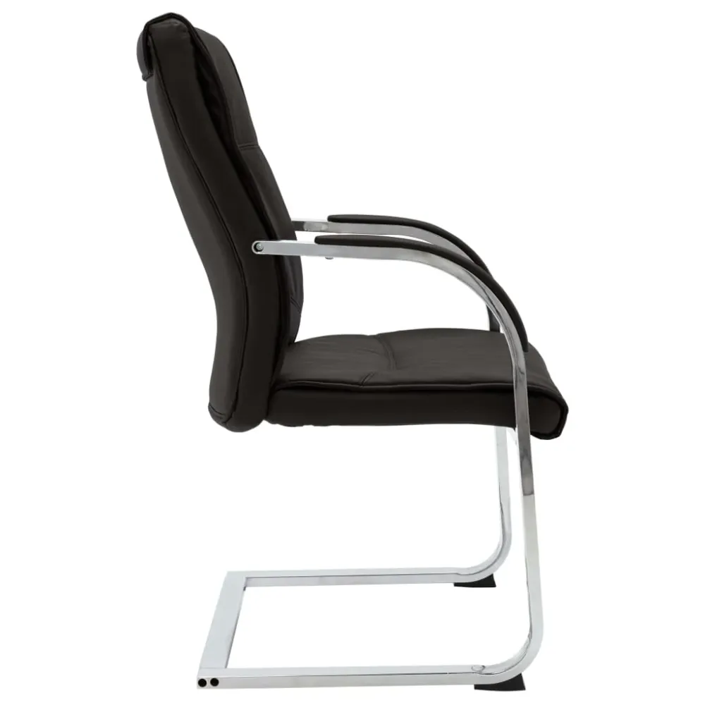Chaise ergonomique Chaise fauteuil siège de bureau informatique étude cantilever similicuir noir 02_0023996