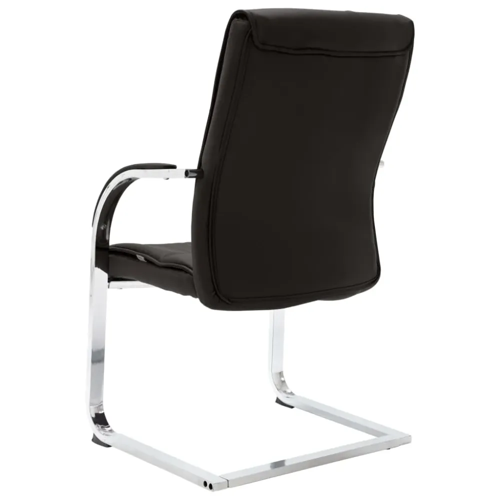 Chaise ergonomique Chaise fauteuil siège de bureau informatique étude cantilever similicuir noir 02_0023996