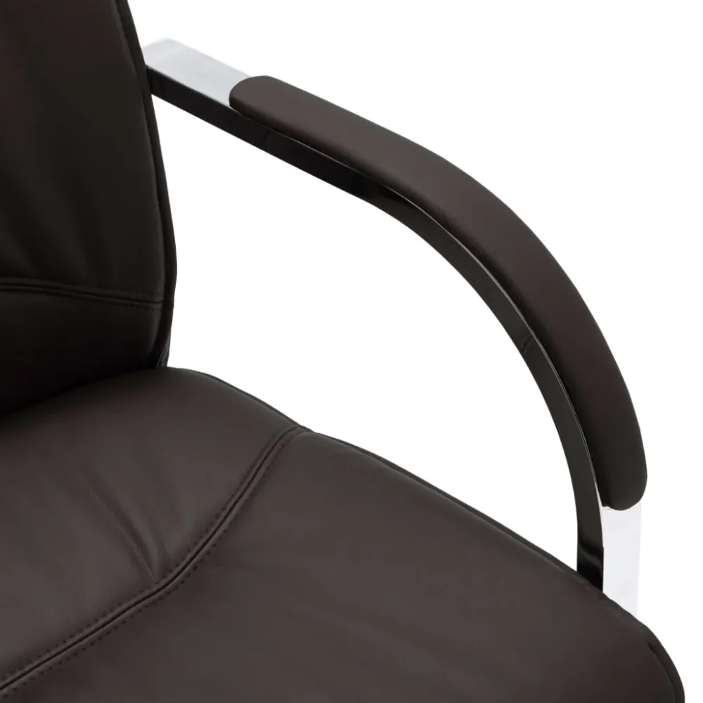 Chaise ergonomique Chaise fauteuil siège de bureau informatique étude cantilever similicuir noir 02_0023996