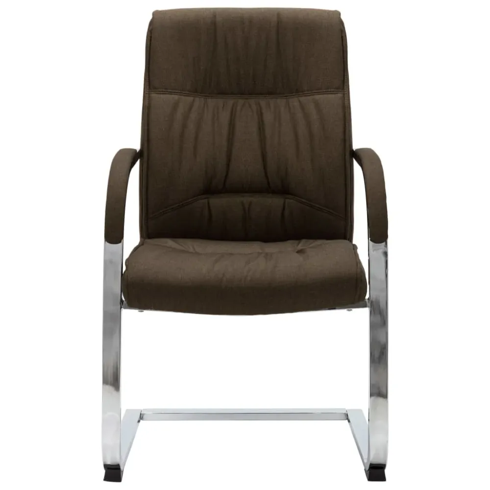 Chaise ergonomique Chaise fauteuil siège de bureau informatique étude cantilever tissu brun 02_0023994