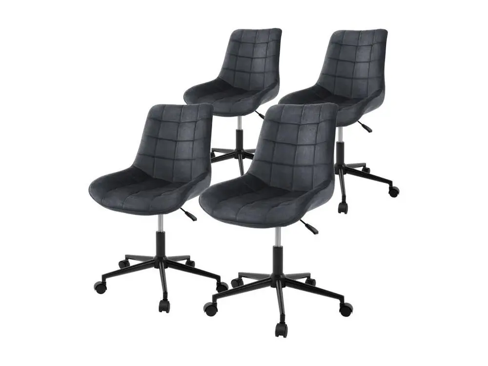 Chaise ergonomique ML-Design Chaise de bureau 4 pièces, gris, assise en velours, structure métallique, chaise rembourrée a...