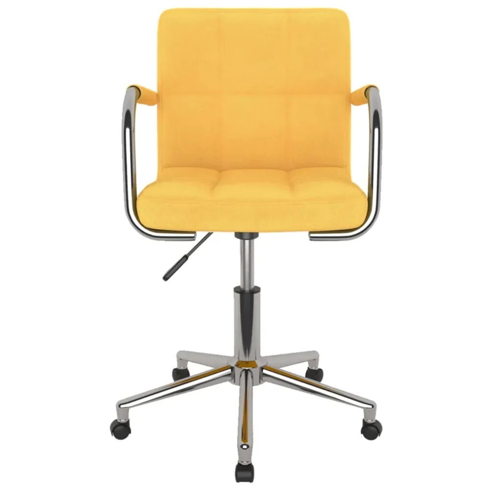 Chaise fauteuil siège pivotante de bureau informatique étude Jaune moutarde tissu jaune 02_0024137 | Réglable en Hauteur