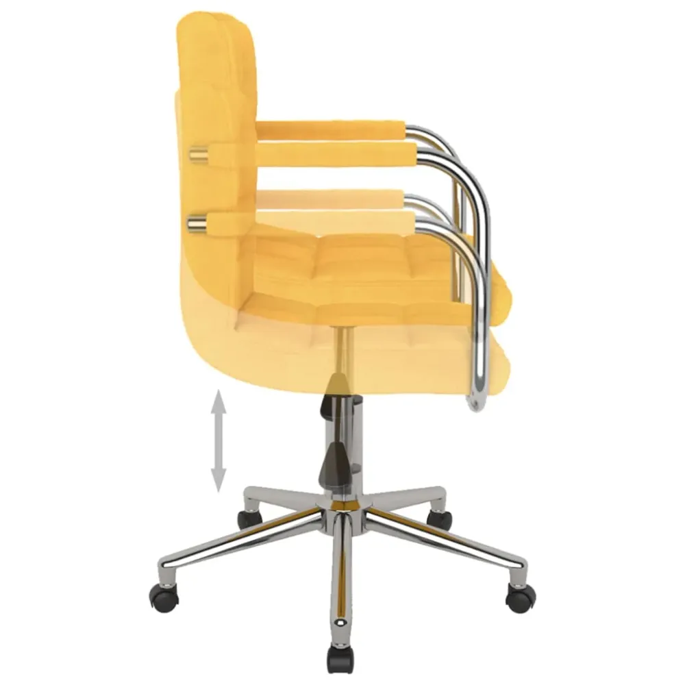 Chaise fauteuil siège pivotante de bureau informatique étude Jaune moutarde tissu jaune 02_0024137 | Réglable en Hauteur