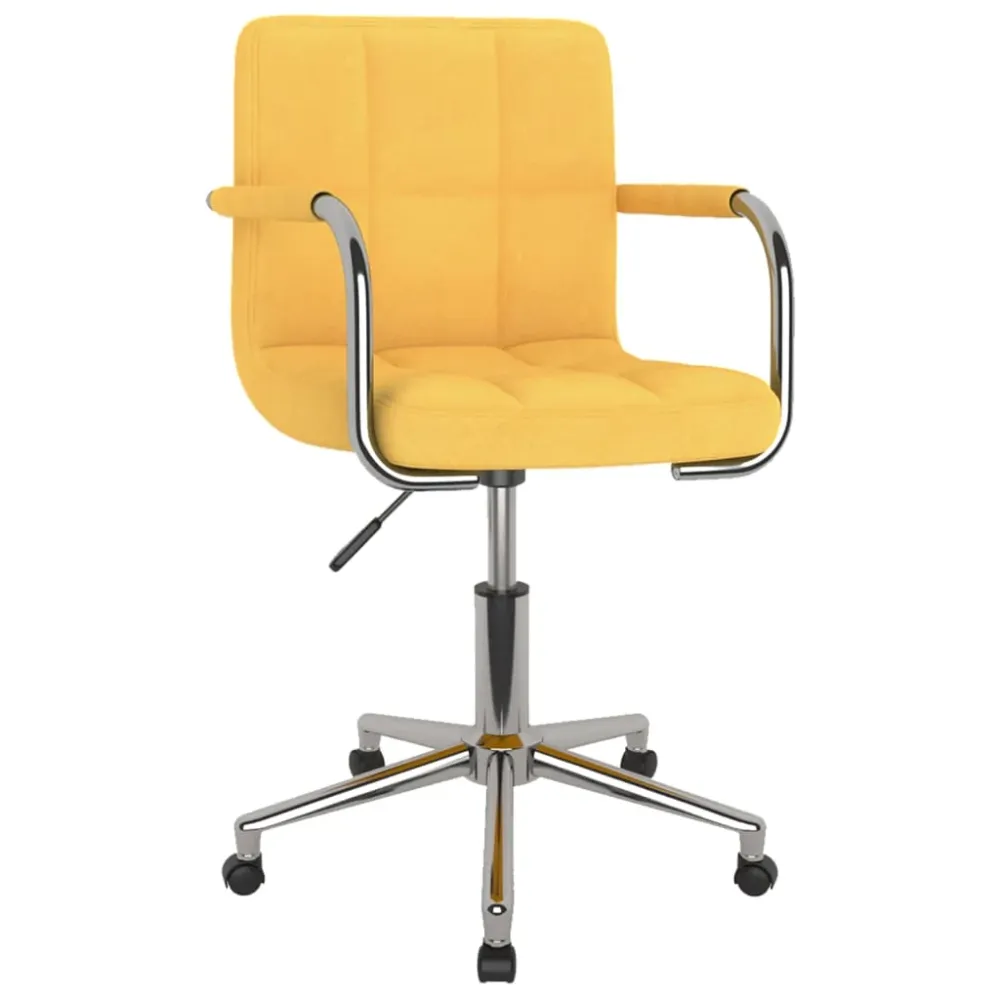 Chaise fauteuil siège pivotante de bureau informatique étude Jaune moutarde tissu jaune 02_0024137 | Réglable en Hauteur