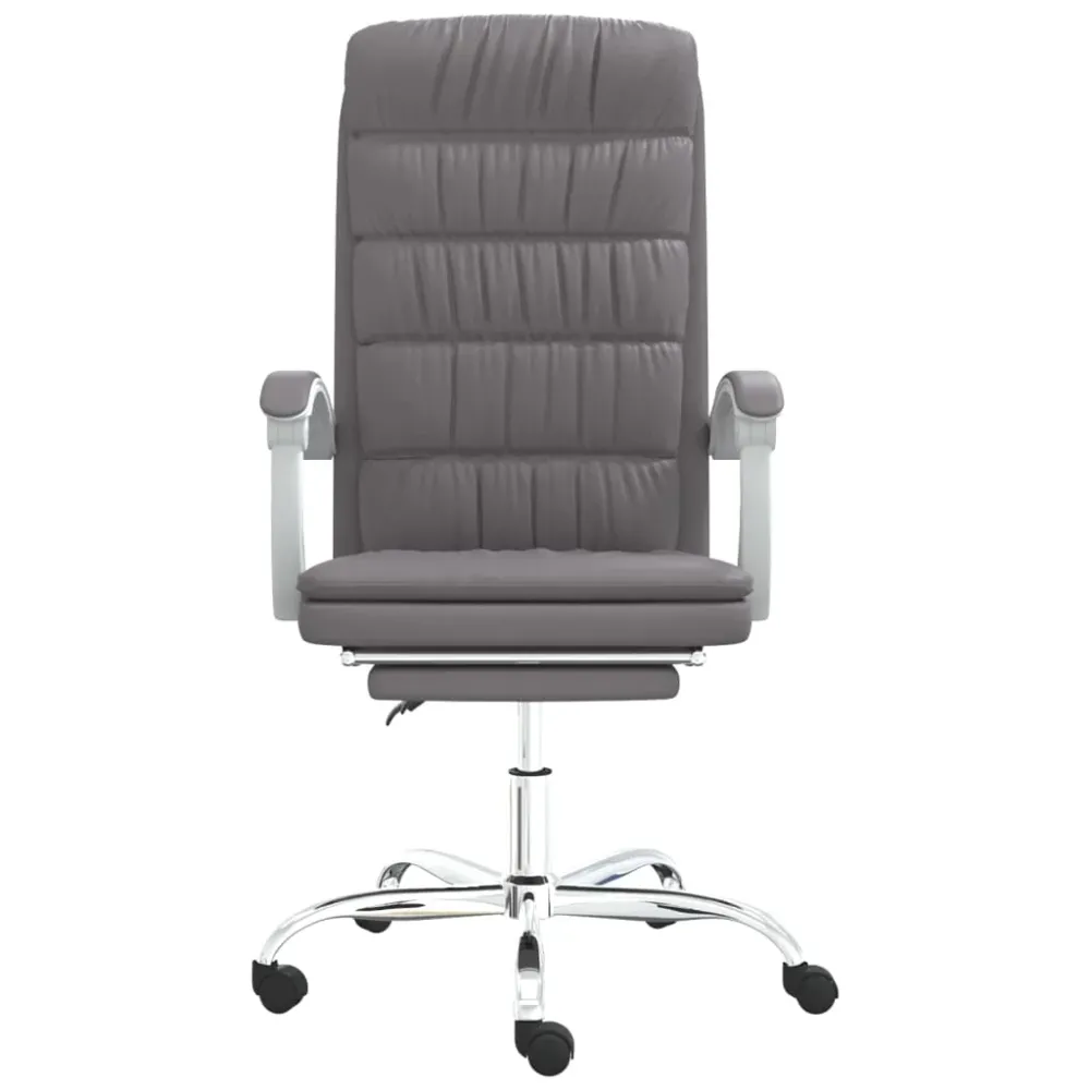 Chaise fauteuil siège pivotante de inclinable de bureau informatique étude similicuir gris 02_0024251 avec accoudoirs régl...