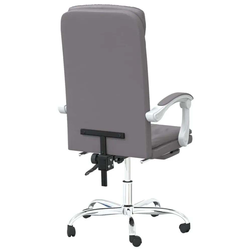 Chaise fauteuil siège pivotante de inclinable de bureau informatique étude similicuir gris 02_0024251 avec accoudoirs régl...