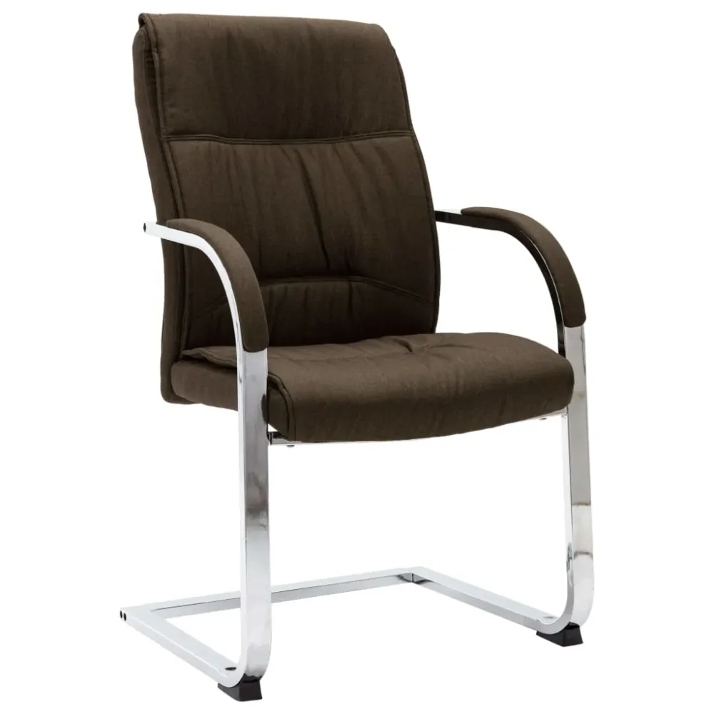 Chaise pivotante Chaise fauteuil siège de bureau informatique étude cantilever tissu brun 02_0023994