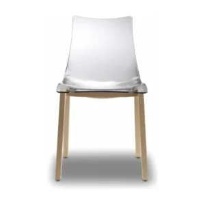Chaise pivotante Chaise transparente design avec pieds bois - SPONTANÉ ZEBRA