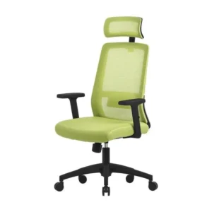 Chaise à roulettes ML-Design chaise de bureau ergonomique, vert, Maillage, chaise de bureau avec appui-tête réglable, acco...