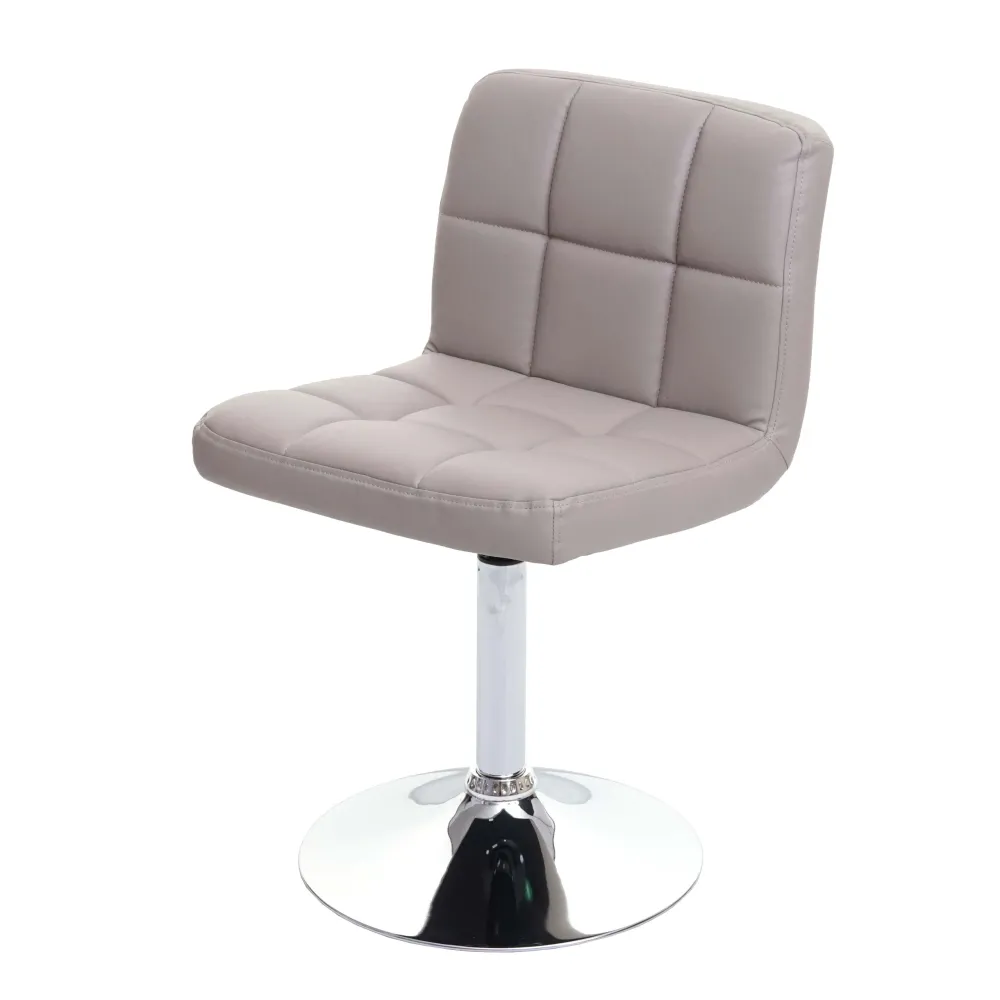 Chaise de salle à manger cuisine bureau sans roulettes synthétique taupe gris pied chromé 04_0002295 Certifié BIFMA