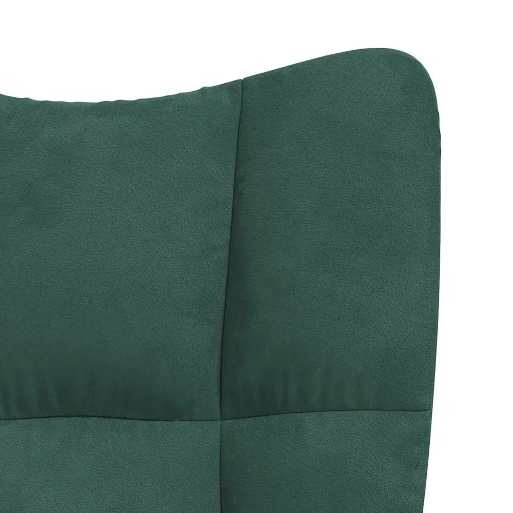 Fauteuil lounge chaise de canapé bureau sur roulettes hauteur réglable design moderne en velours vert noir DEC026785
