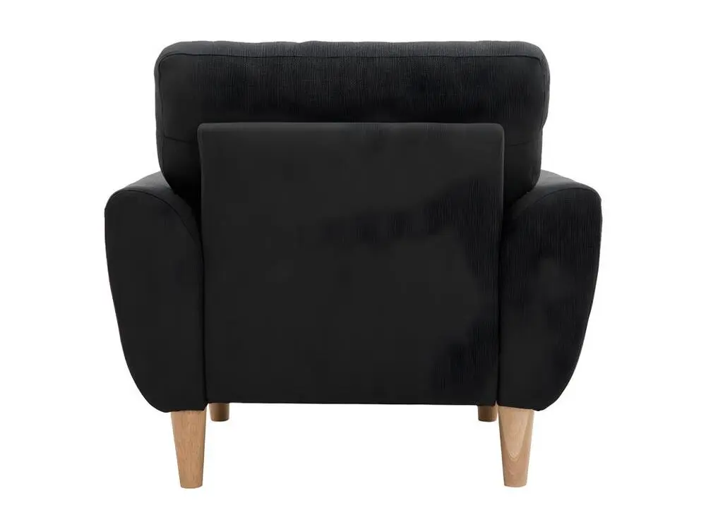 Fauteuil scandinave en tissu gris anthracite et bois manifeste ALICE