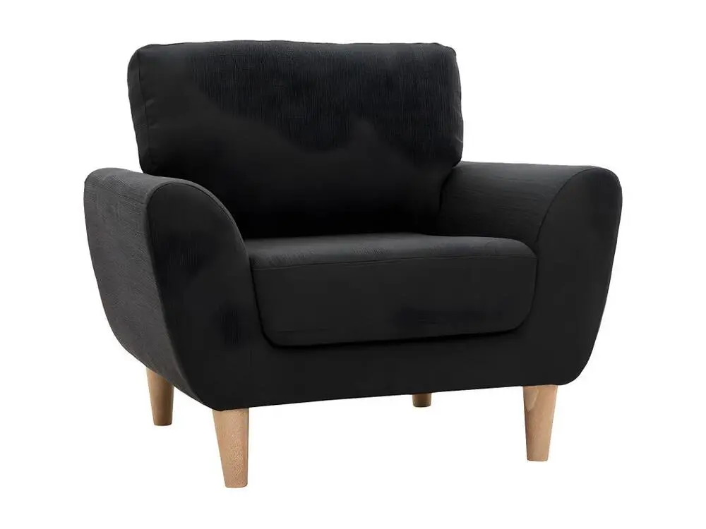 Fauteuil scandinave en tissu gris anthracite et bois manifeste ALICE